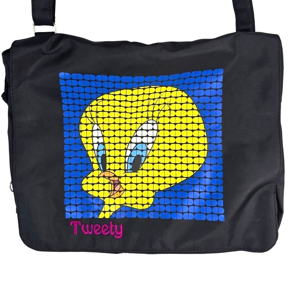 1999 Looney Tunes Warner Bros Tweety Bird Messenger Bag Nylon Adjustable Strap
